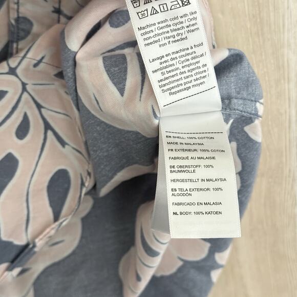 UNTUCKit Hawaiian Shirt Men’s Small Conero Palm Leaf Hibiscus Blue Pink Beach - Picture 9 of 13